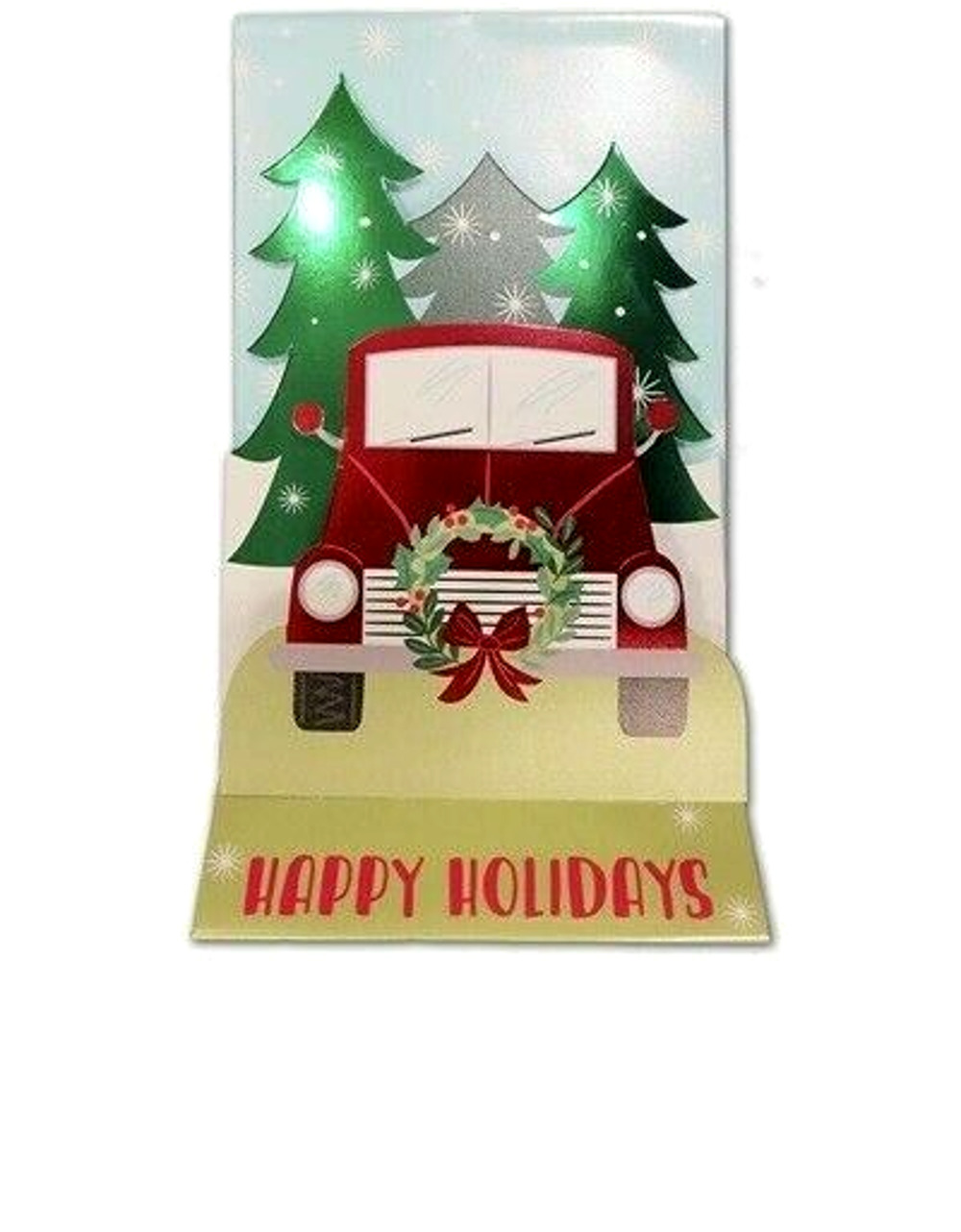 NEW Creative Presence Red Truck CHRISTMAS CARDS Box of 8 Pop Up 7" by 5"